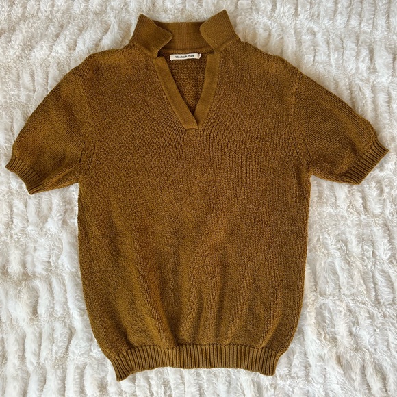 Misha & Puff Cotton Boucle Monday Polo Sweater - Picture 2 of 8